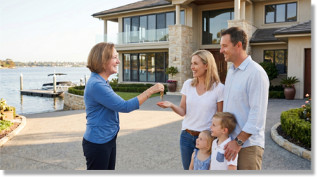 Handing keys to new homeowners